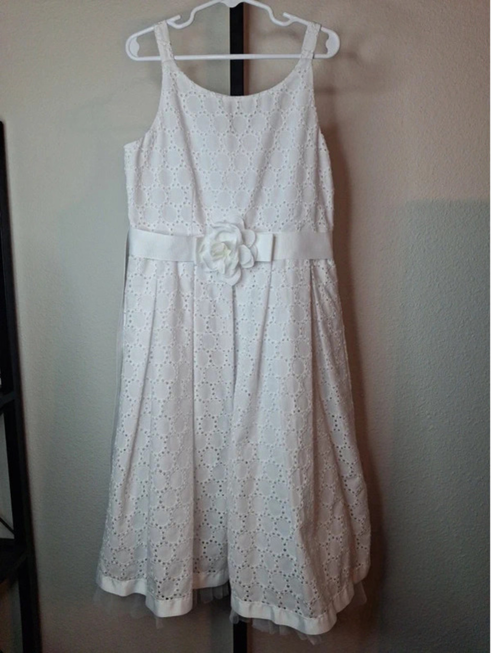 Jenny & Me Girls White Eyelets Dress size 10